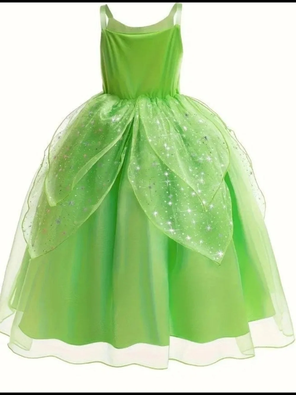 Sparkling Green Fairy Costume Dress for Kids